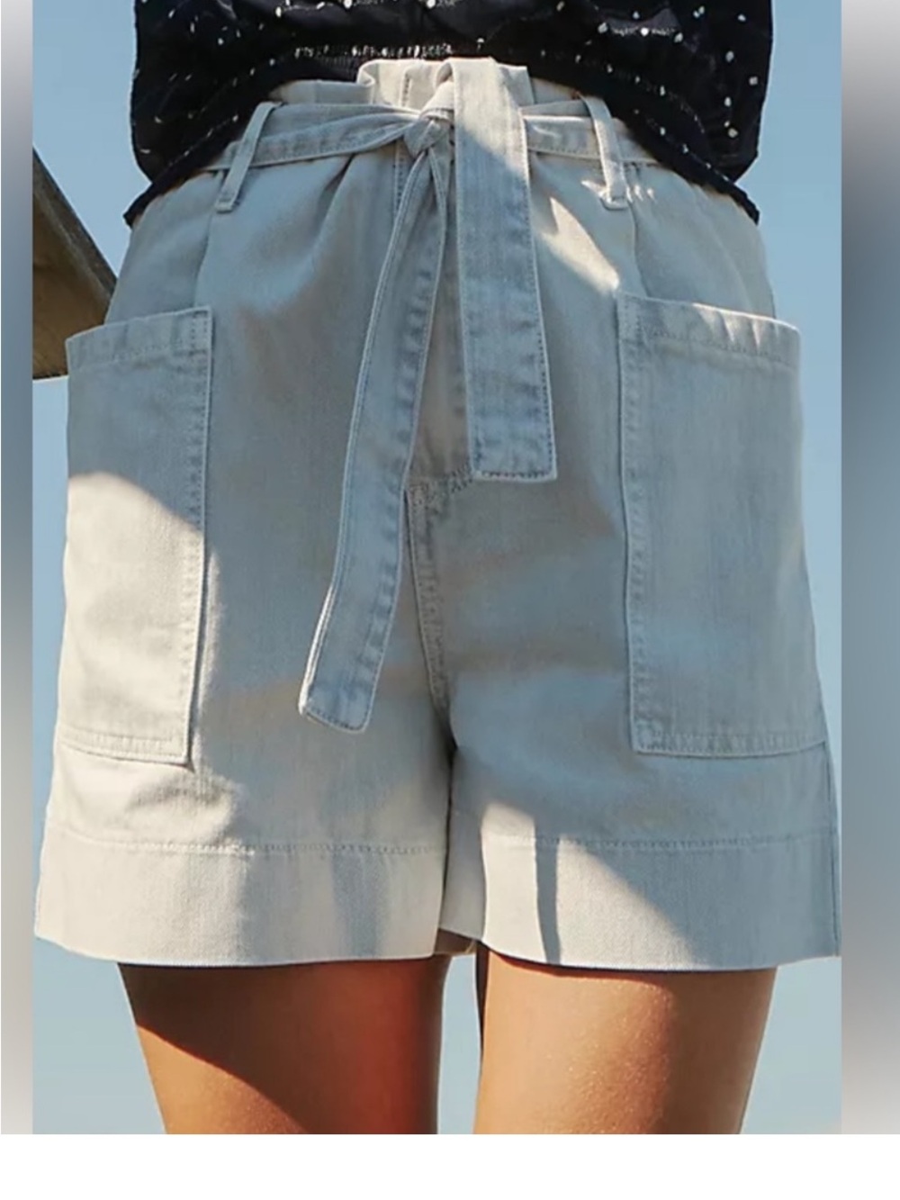 Pilcro Anthropologie Shorts Slim Boyfriend Acid Wash Denim Paperbag Size 28